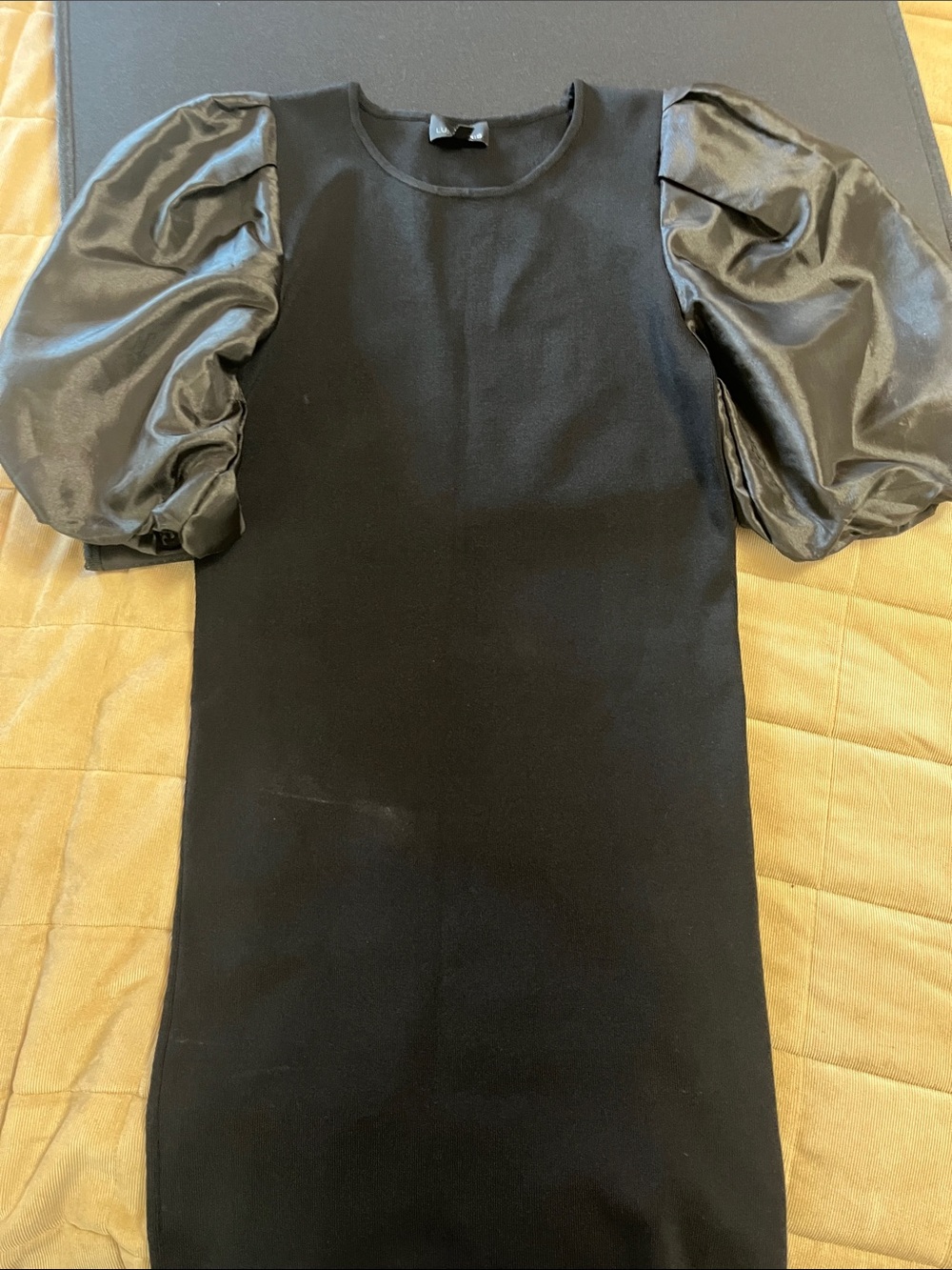 Black Puff Sleeve Sheath Dress size medium